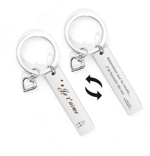 Porte Clef Couple,Porte Clef Homme,Porte Cle Couple,Cadeau Saint Valentin Homme Femme,Cadeau Anniversaire Homme Femme,Cadeau Pour Son Copain,Cadeau Mari,Porte Clé Couple,Porte Clé Voiture