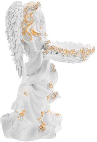 PRETYZOOM Engelsstatue Weihnachtsengel Kerzenhalter Cherub Engel Kerzenhalter Engel Kerze Huggers Mini Engel Kerzenhalter Rustikaler Engel Teelichthalter Engel Kerzenständer | Zarte Form, für Heimdeko und Hochzeitsdeko, Leicht zu Reinigen, als Kerzenhalter Nutzbar