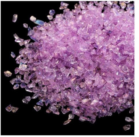 Wisafory Crushed Glass Chips Unregelmäßiges Glaschips Glitter Ungebohrte Glasperlen Transparent Glas für Hochzeit Party Vasenfülle Hochzeiten Tischdekorationen Kunsthandwerke 100g Lila