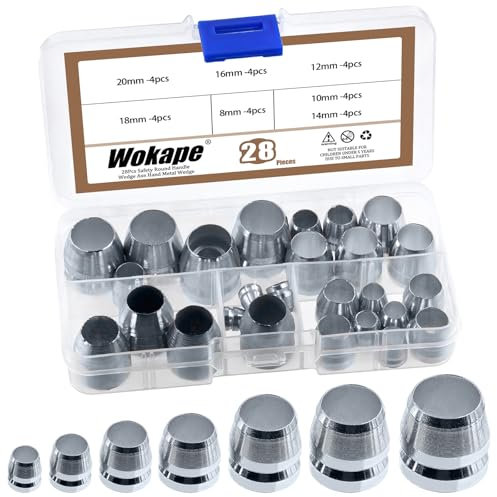 Wokape Assortiment de 28 cales rondes en acier au carbone galvanisé pour marteau et traîneau