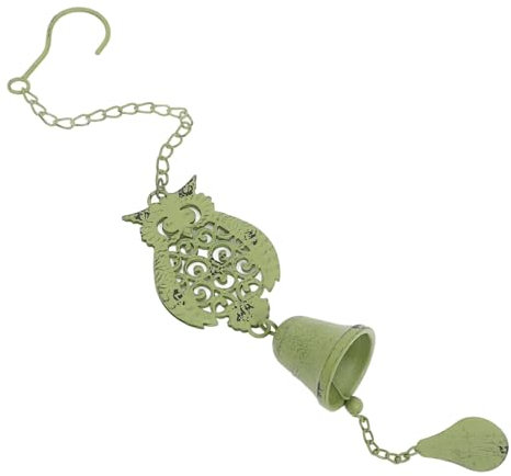 Milisten Eulen-windspiele Aus Gusseisen Outdoor-Glocke Mit Melodischem Klang Vintage-windspiele Zum Aufhängen Garten-Dekoration in Grüntönen Für Terrasse Und Außenbereich