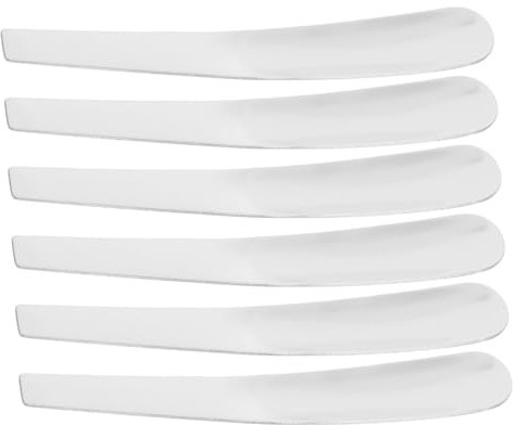 Cabilock 6pcs Stainless Steel Mini Spoon Long Flat Spoons for Stirring As Breakfast for Home Kitchen Use