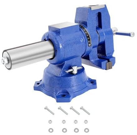 Qussse 4 Zoll Maschinenschraubstock 100mm, 360° Drehbar Schraubstock Tischschraubstock für Holzbearbeitung Modellbau und Schweißen
