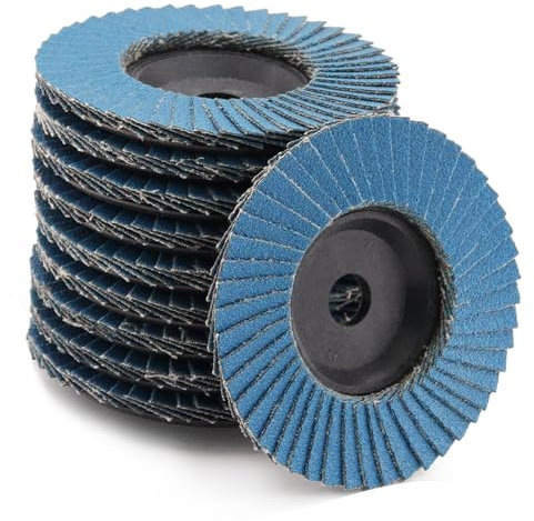 BEASAFY 10 dischi lamellari Ø 76 mm, dischi abrasivi 120 grana per smerigliatrice angolare per metallo, legno