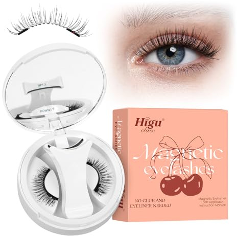 Higu clace Magnetische Wimpern,Magnet Wimpern Ohne Eyeliner,Magnetische Wimpern mit Applikator,Wimpern Magnetisch Natürlicher Look,Kein Kleber erforderlich Wimpern Magnetic,Wiederverwendbare （Stil G)