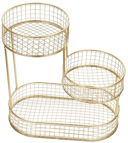 Didiseaon 3nivel Cesta De Fruta De Metal De Organizador Para Cocina y Salón Estante De Almacenamiento Para Canasta Decorativa Para Encimera