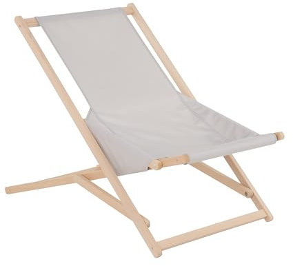 PATIO Liegestuhl Holz klappbar Gozo Komfort Strandstuhl Gartenliege sanftes Schwingen bis 110 kg belastbar leicht
