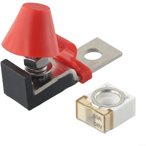ZiStarlilife Porte-fusible de borne de batterie évalué à 60 A, avec une taille de goujon de 8 mm et une construction robuste