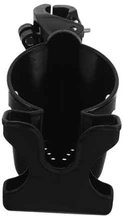 Parliky Portavasos Para Bicicleta y Dispositivo De Movilidad, Soporte Ajustable Negro Antideslizante, Compatible Cochecitos, Sillas De Ruedas y Andadores, Soporte Para Bebida y Teléfono Multifuncional