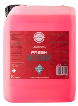 Infinity Wax Fresh Interior 5L Nettoyant intérieur Anti-bactérien pour sièges de Voiture, Tapis et Plastiques Faible Mousse, sans Parfum, dilue Jusqu’à 200:1