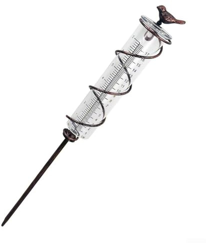Pluviometro con staffa in metallo per misurazioni accurate in prati, ponti e giardini