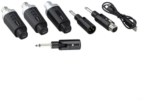 Trayne Trasmettitore XLR wireless 2,4 G, sistema ricevitore per microfoni dinamici, ricarica USB, batteria da 8 a 10 ore, compatibile con dispositivi audio XLR (1 in 2)