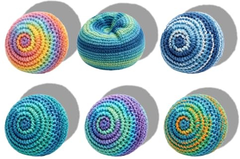 Jonglierbälle Gehäkelte Set, Weiche Wurfbälle für Anfänger und Erwachsene, Bunte Kickbälle zum Jonglieren, Koordinationsspielzeug für Jonglierübungen, Indoor & Outdoor Geeignet