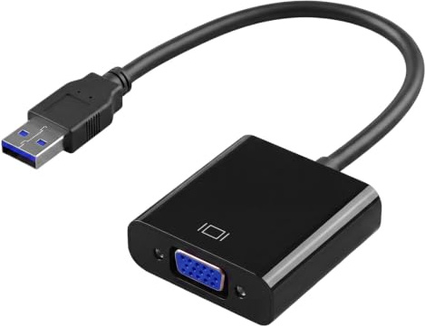 NGUIT Adaptateur USB 3.0 vers VGA 1080P avec Driver Externe, Convertisseur Vidéo Multi-Écrans pour PC Ordinateur Portable, Moniteur VGA, TV HDTV et Projecteur, Compatible Windows XP/7/8/10/11