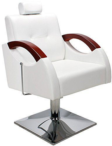 Friseurstuhl hydraulisch höhenverstellbarer Friseursessel Sessel Friseursalon Friseur Friseursalon Make-up Artist Visagist 200485A weiß