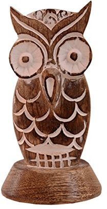 Purpledip Holz Brillen St?nder Brillen-Halter Night Vision: Feng Shui Bedeutung Eule Statue (11143)