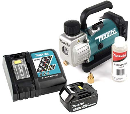 Makita DVP 180 RF1 Bomba de vacío inalámbrica 18V + 1x BL 1830 3.0Ah + Cargador DC 18 RC