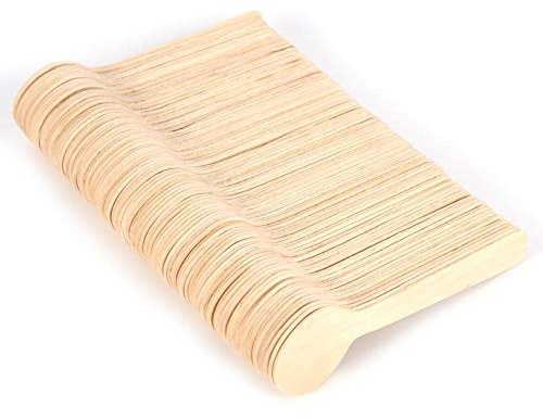 Holzlöffel, Mehrzweck Einweglöffel umweltfreundliche Zucker Gewürz Eis Tee Löffel aus Holz für Küche 100 Stücke