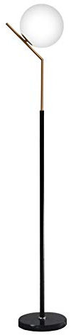 Hsyile Lighting KU300207 Modern Creative White Glass Ball Floor Lamp for Living Room,Bedroom,Office,Hotel,1 Light