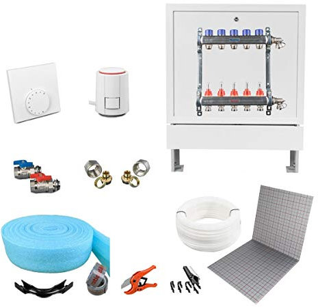 Ratiodämm Fußbodenheizung Tackersystem PE-RT Rohr 16x2 Möhlenhoff Regler 230V 70 m²