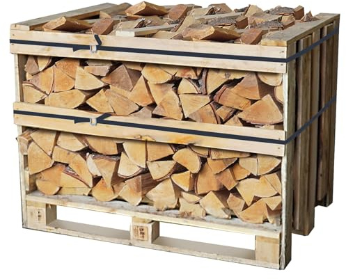 Kiln Dried Birch Firewood Crate (600 Litres) - 1m³ Dry Birch Hardwood Firewood | Fire Logs | Wood | Heat Logs | Perfect for a Log Burner, Wood Burner, Fire Pit, Pizza Oven or Chiminea | Ready To Burn