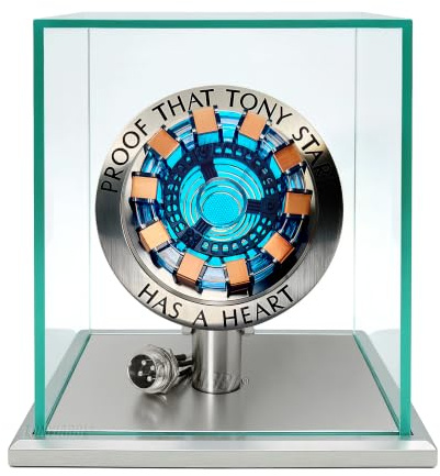 Lonyiabbi Arc Reactor LED Atmosphärenlicht | Metallmodell, Acryl-Vitrine, Touch-Steuerung, Dauerlicht & Atemmodus, Ideal für Sammler