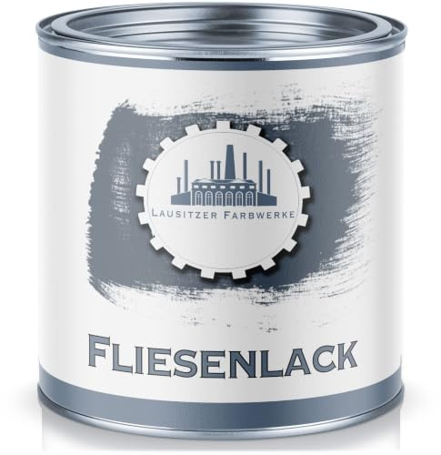Lausitzer Farbwerke Fliesenlack 2in1 SEIDENMATT Perlweiß RAL 1013 Weiß Grundierung+Lack für Innen & Außen Decklack - besonders robust & schnelltrocknend (2,5 L)