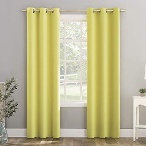 Sun Zero Riley Kids Bedroom Blackout Grommet Curtain Panel, 40 x 95, Lemon Yellow
