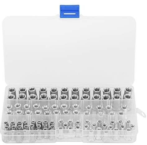100 St¨¹ck Flachkopf-Rivnut-Sortiment-Kit, Muttern Blindnietmuttern M4 M5 M6 M8 Aluminium-Gewindeeins?tze Hardware-Werkzeuge