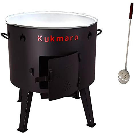 Set Utschak 53 cm + 22 litri Kazan Kazan in alluminio pressofuso cucina da campo gulasch caldaia fuoco per esterni