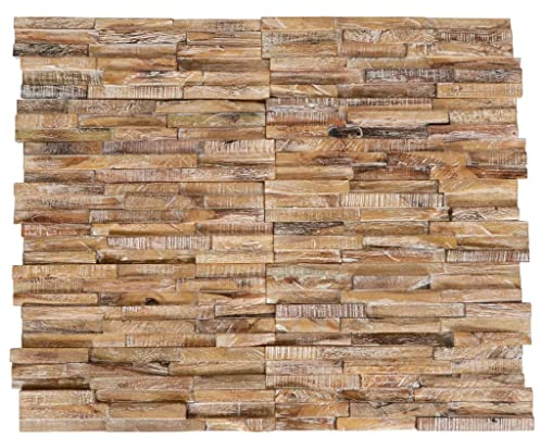 vidaXL 3D-Wandverkleidung 10 Stk. 1,01 m² Massivholz Teak