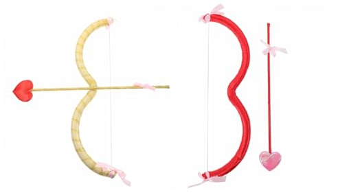 VALICLUD 2 Sets Amor Pfeil und Bogen Set - Amor Kostüm Valentinstag Halloween Requisite Cosplay Party Für Männer, 45X2.2CM