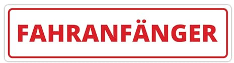 Anfänger Schild Auto - Verschiedene Typen - Fahranfänger Schild Auto Ideal für Neulinge - Sticken für Anfänger Lesbar aus Großer Entfernung - Wohnmobil Aufkleber (Fahranfanger_1)
