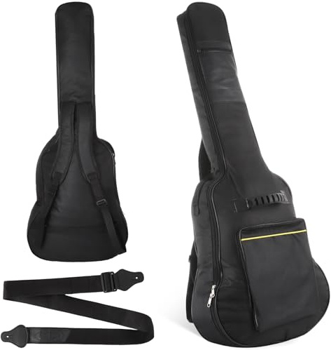 Lnrueg Étui de Guitare, kit d'accessoires 2 pièces avec Housse de Transport de 101,6 à 104,1 cm, Sac de Transport rembourré résistant aux Chocs, Tissu résistant à l'eau, Sangle de Guitare réglable