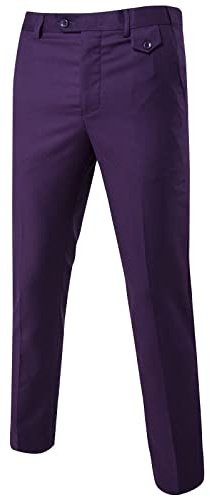 Pantalon Homme Costume Casual Chic Habillé De Travail Avec Poche Slim A Pince Chino Coupe Droite