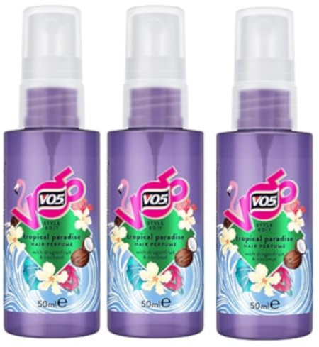 V05 VO5 Tropical Paradise HAIR PERFUME 3 x 50ml each Dragon Fruit & Coconut