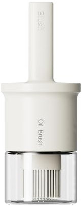 Dispensador de aceite de 1/2 pinceles: cepillo dispensador de aceite resistente, dispensador de cepillo de aceite portátil, fácil de repostar de recipientes para brochas de salsa, recipiente para