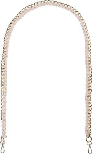 styleBREAKER Taschen Schulterriemen mit eingeflochtener Kette, Wechsel Taschengurt, Handyband, Handykette, Karabiner 02013038, Farbe:Beige