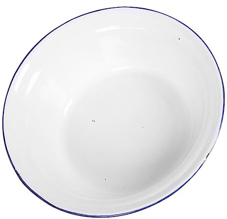 BRIGHTFUFU Retro Emaille Schüssel 16cm Weiß Emaille Rührschüssel Küche Suppenschüssel Multifunktional Multifunktionsbecken Für Obst Salat Und Teig