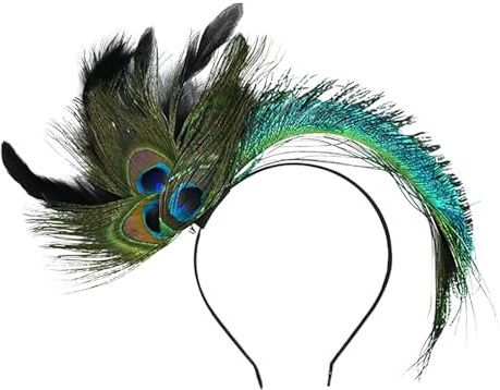 Hoshisea Pfauenfeder Stirnband, Pfau Kopfschmuck, Party Kopfschmuck, Geeignet für Partys, Tänze, Teepartys, Schönheitswettbewerbe, Passende Halloween Kostüme