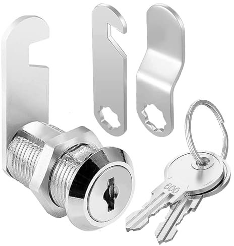 Litensh Serratura a camma con chiave simile, per cassetti, credenze, porte, cassette delle lettere, mobili (40 mm)