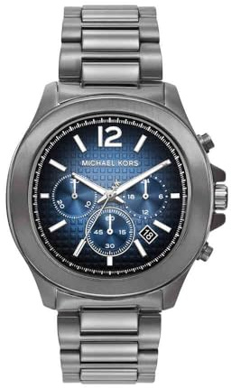 Michael Kors Montre Sage pour Homme, 44mm Mouvement chronographe à Quartz avec Bracelet en Acier Inoxydable