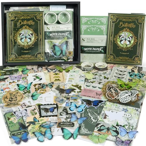 Scrapbook Zubehör Kit, 351 Stück Bullet Journaling Zubehör und Junk Journal | mit Journaling Zubehör, Vintage Scrapbook Papier Scrapbook Stickers, Scrapbook Set DIY Schulsachen Aesthetic für Frauen