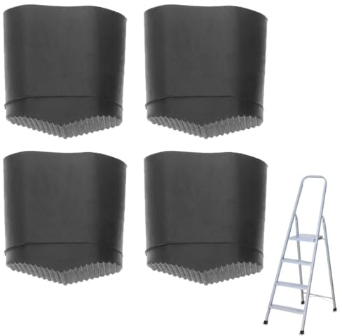4 feltrini per scale – 50 x 25 in alluminio, piedini antiscivolo in gomma per scale universali, piedini in gomma di ricambio per scale da pavimento, piedini in gomma, robusti e resistenti all'usura