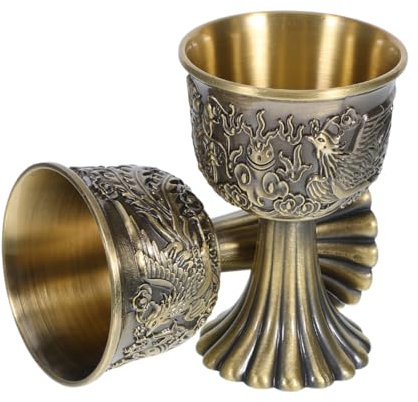 COLLBATH 2piezas Copas De Vino De Aleación De Zinc Cáliz Multifunción Accesorios Té Fiesta Retro