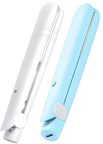 Mini piastra e arricciacapelli a doppia funzione, ricarica USB -C portatile, rivestimento in ceramica per onde senza crespo e capelli eleganti