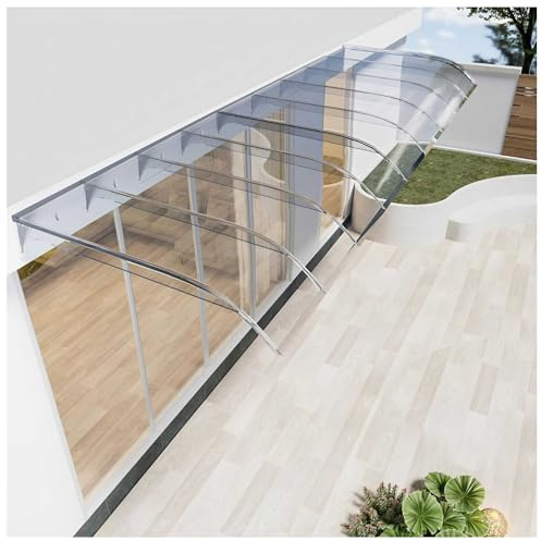 Toldo Invisible para Ventanas, Toldo Transparente de Policarbonato para Puertas de Entrada, Porches y Terrazas, Toldo Silencioso para Patios, Cubierta para Ventanas y Puertas,Transparente,50cmx80cm