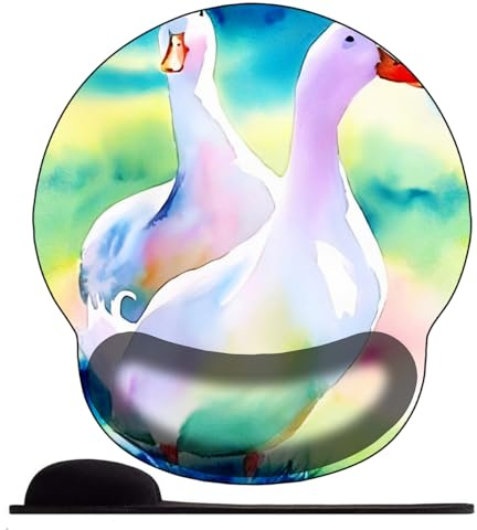 3D Tapis de Souris Ergonomique - Tapis de Souris Gamer avec Repose Poignet, Confort avec Repose- Gaming Mouse Pad pour Bureau et Maison，Canard Animal Mignon