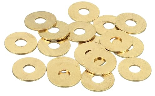 QUARKZMAN 18Pcs Rondelle Métal Plate Laiton, Kit Rondelles Cuivre Rondelles Écrasables M5, 5mm Alésage, 16mm OD, 1mm Épaisseur pour Boulons Vis Réparation, Construction