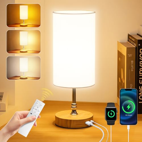 10000 Lux Tageslichtlampe mit Fernbedienung, Stufenlose Dimmung und Farbtemperaturanpassung mit Memory Funktion- und Timerfunktionen Flimmerfreie und UV-freie 360°-Rundumbeleuchtung Holzmaserung